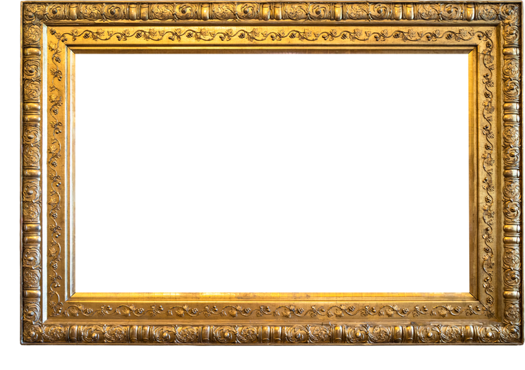 blank horizontal carved gold picture frame cut out